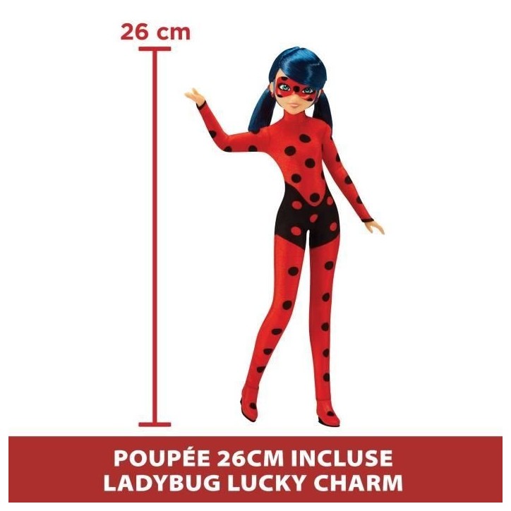 Scooter Miraculous Switch'n go + poupée articulée Ladybug Lucky Charm BANDAI 26 cm - P50668