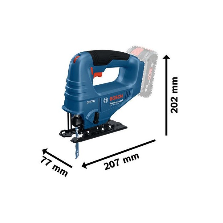 Scie sauteuse sans fil BOSCH PROFESSIONAL - GST 18V-95 B - 18V - 20 mm - Avec batterie GBA 18V 4,0Ah + chargeur Scie sauteuse sans fil BOSCH PROFESSIONAL - GST 18V-95 B - 18V - 20 mm - Avec batterie GBA 18V 4,0Ah + chargeur