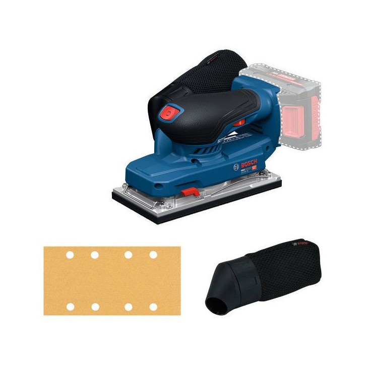 Ponceuse vibrante sans fil BOSCH PROFESSIONAL - GSS18V-18 - Sac a poussiere + feuille abrasive Ponceuse vibrante sans fil BOSCH PROFESSIONAL - GSS18V-18 - Sac a poussiere + feuille abrasive
