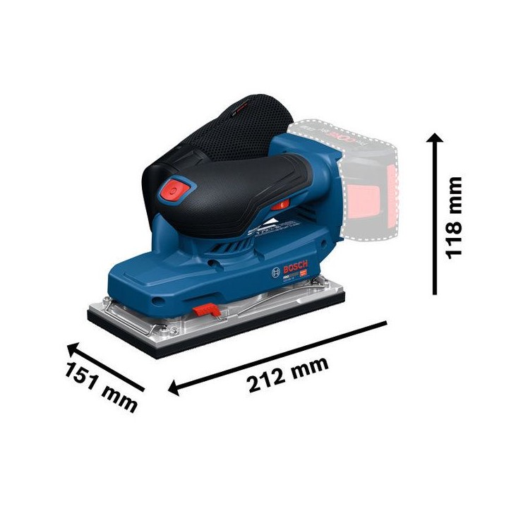 Ponceuse vibrante sans fil BOSCH PROFESSIONAL - GSS18V-18 - Sac a poussiere + feuille abrasive Ponceuse vibrante sans fil BOSCH PROFESSIONAL - GSS18V-18 - Sac a poussiere + feuille abrasive