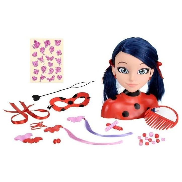 Tete a coiffer Miraculous Ladybug - BANDAI - Rouge - Licence Miraculous - Pour enfant a partir de 4 ans Tete a coiffer Miraculous Ladybug - BANDAI - Rouge - Licence Miraculous - Pour enfant a partir de 4 ans