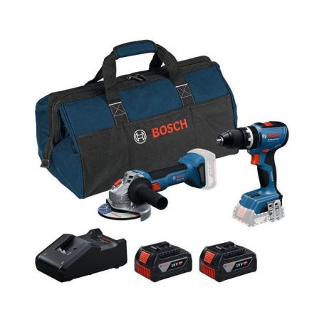 COMBO KIT 2 OUTILS 18V : GSB 18V-65 + GWS 18V-8 + 2 batteries GBA 4,0A