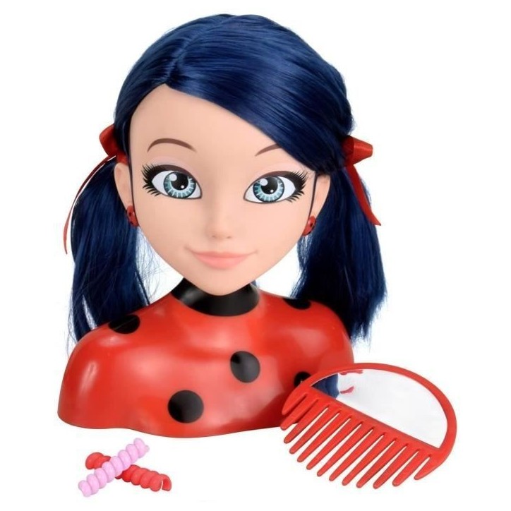Tete a coiffer Miraculous Ladybug - BANDAI - Rouge - Licence Miraculous - Pour enfant a partir de 4 ans Tete a coiffer Miraculous Ladybug - BANDAI - Rouge - Licence Miraculous - Pour enfant a partir de 4 ans