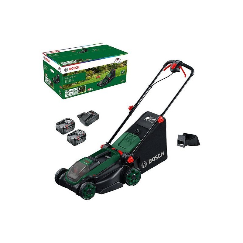 Tondeuse électrique sans fil + 2 batteries 4Ah + chargeur - Bosch - R