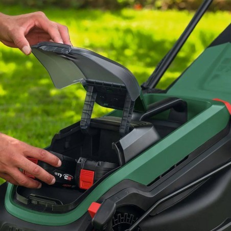Tondeuse électrique sans fil + 2 batteries 4Ah + chargeur - Bosch - ROTAK18V2-38 - 06008B9M00 - 18V - 38cm de coupe