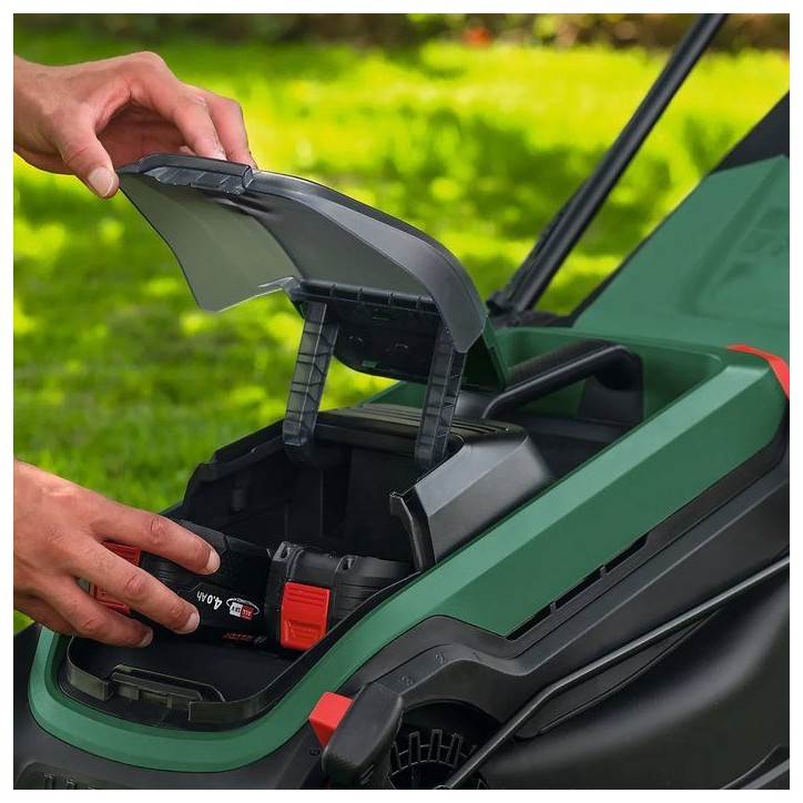Tondeuse électrique sans fil + 2 batteries 4Ah + chargeur - Bosch - ROTAK18V2-38 - 06008B9M00 - 18V - 38cm de coupe