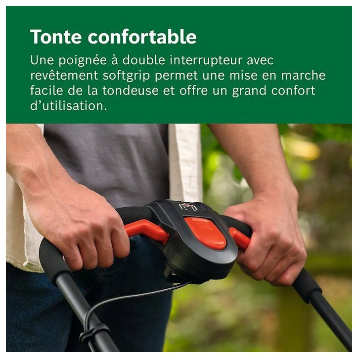 Tondeuse électrique sans fil + 2 batteries 4Ah + chargeur - Bosch - ROTAK18V2-38 - 06008B9M00 - 18V - 38cm de coupe