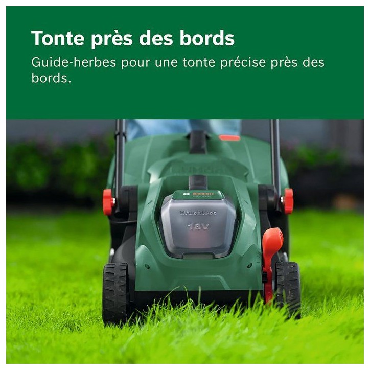 Tondeuse électrique sans fil + batterie 4Ah + chargeur - Bosch - ROTAK18V-32 - 06008B9P00 - 18V - 32cm de coupe