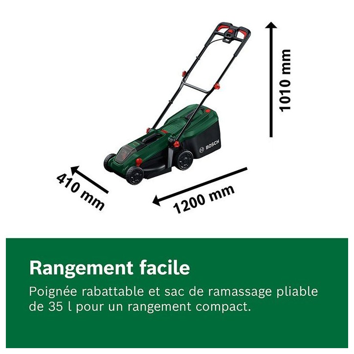 Tondeuse électrique sans fil + batterie 4Ah + chargeur - Bosch - ROTAK18V-32 - 06008B9P00 - 18V - 32cm de coupe
