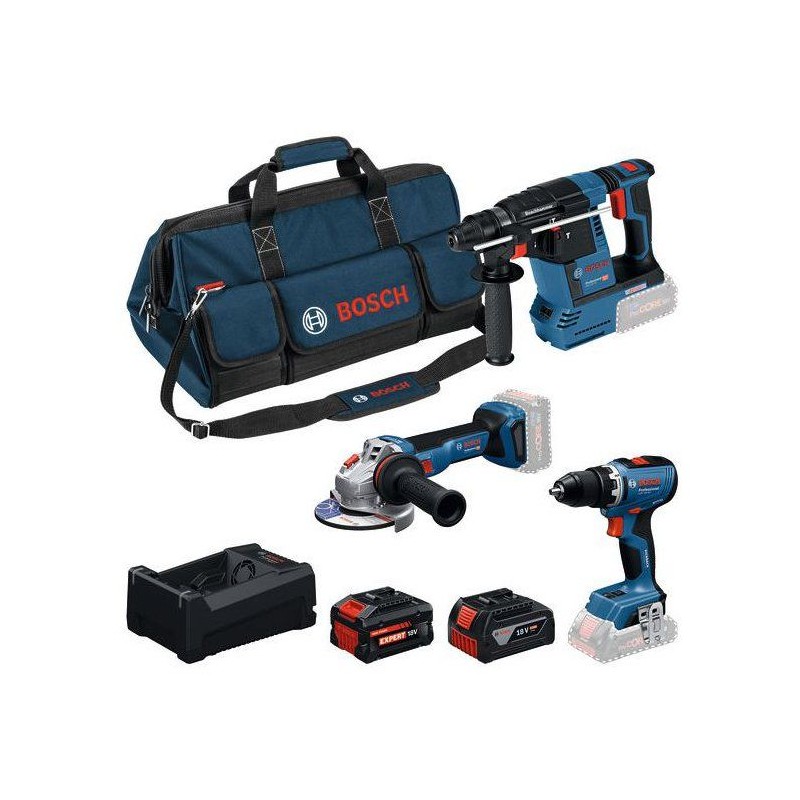COMBO KIT 3 OUTILS : GSR 18V-65 +GBH 18V-26 + GWS 18V-11 + batteries G