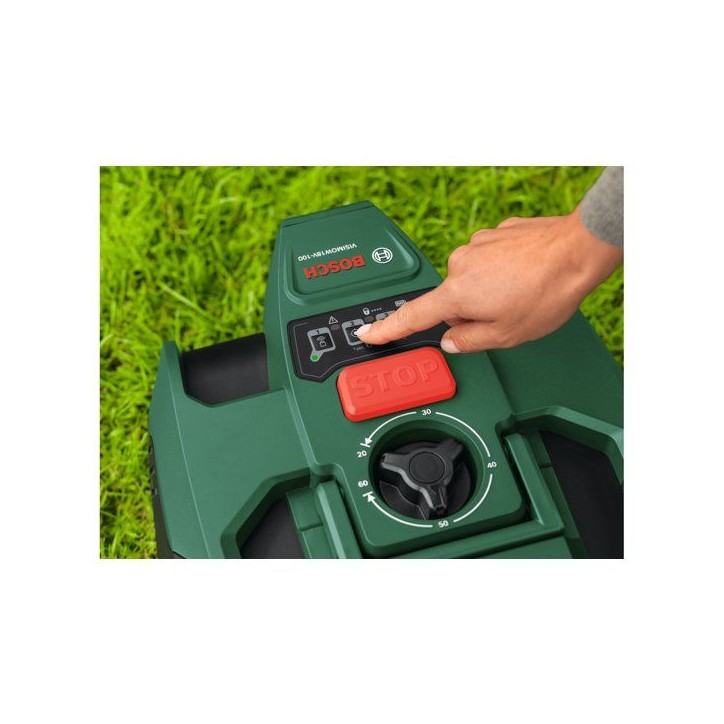 Robot tondeuse autonome - Bosch - VISIMOW18V-100 - 06008E1002 - batterie 4Ah + chargeur - 18V - 16cm de coupe