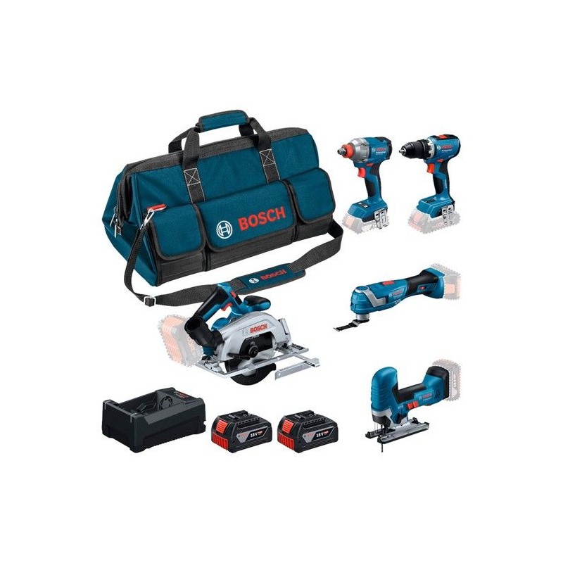 COMBO KIT 5 OUTILS : GSR 18V-65 + GDX 18V-285 + GKS 18V-57-2 + GOP 18V