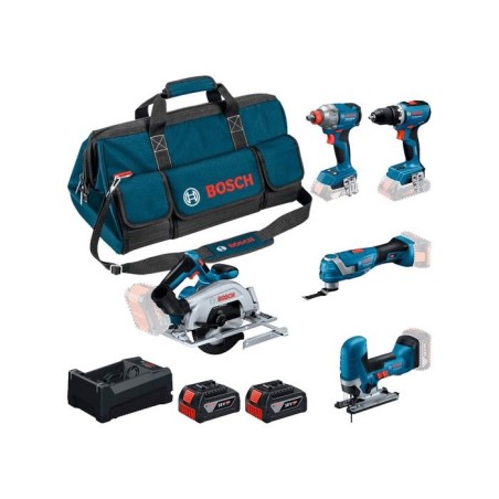 COMBO KIT 5 OUTILS : GSR 18V-65 + GDX 18V-285 + GKS 18V-57-2 + GOP 18V