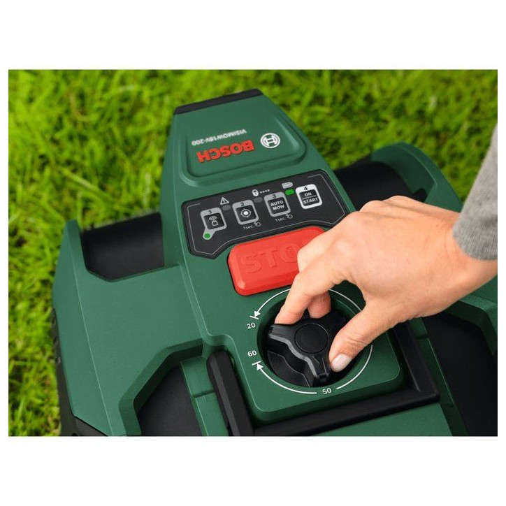 Robot tondeuse autonome - Bosch - VISIMOW18V-200 - 06008E1102 - batterie 5Ah + chargeur - 18V - 18cm de coupe