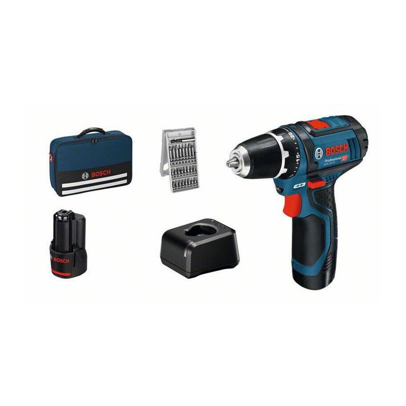 Perceuse sans fil - BOSCH Professional - GSR 12V-15 - 2 batteries 2Ah