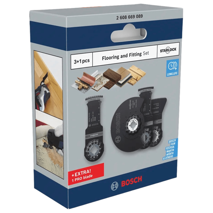 Coffret de 4 lames BOSCH PROFESSIONAL - Flooring and Fitting - Pour outils oscillants multifonctions Coffret de 4 lames BOSCH PROFESSIONAL - Flooring and Fitting - Pour outils oscillants multifonctions