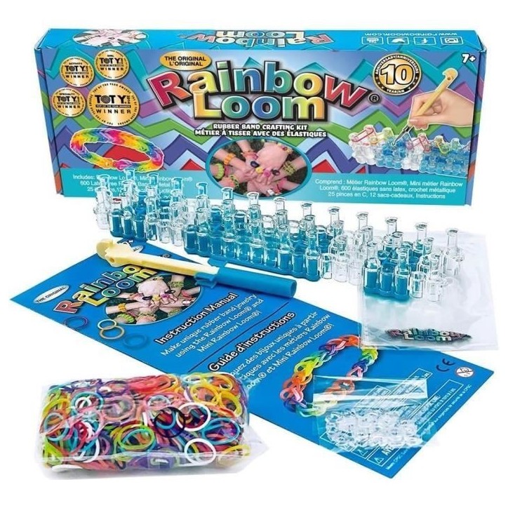Rainbow Loom Original - Bandai - Métier a tisser avec 600 élastiques - CD00001 Rainbow Loom Original - Bandai - Métier a tisser avec 600 élastiques - CD00001