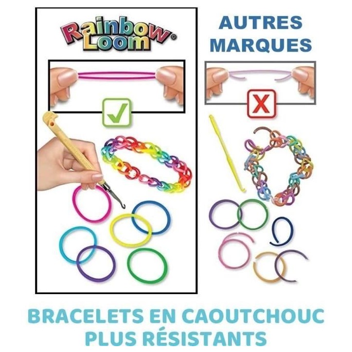 Rainbow Loom Original - Bandai - Métier a tisser avec 600 élastiques - CD00001 Rainbow Loom Original - Bandai - Métier a tisser avec 600 élastiques - CD00001