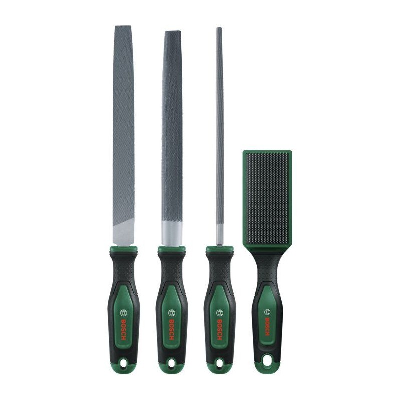 Set de limes 200 mm/8 BOSCH - Avec brosse - 4 pcs