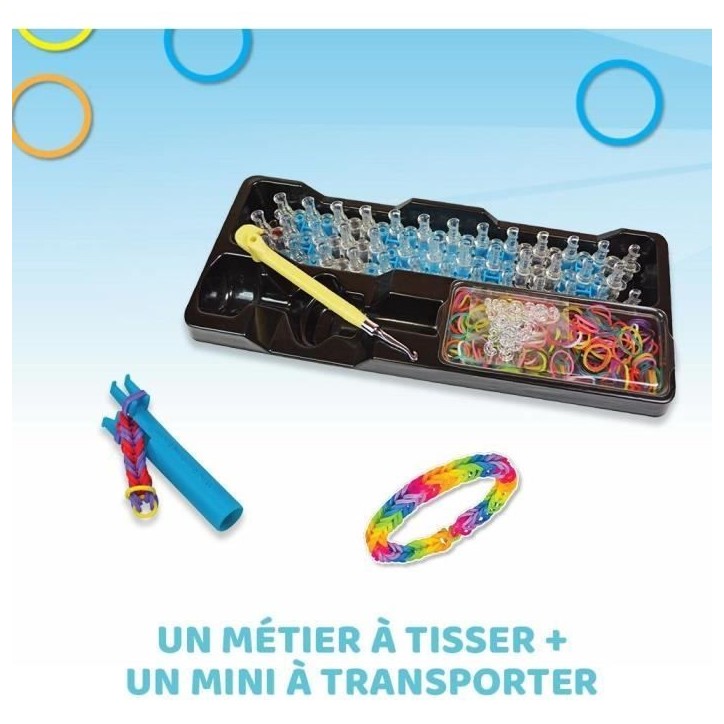 Rainbow Loom Original - Bandai - Métier a tisser avec 600 élastiques - CD00001 Rainbow Loom Original - Bandai - Métier a tisser avec 600 élastiques - CD00001