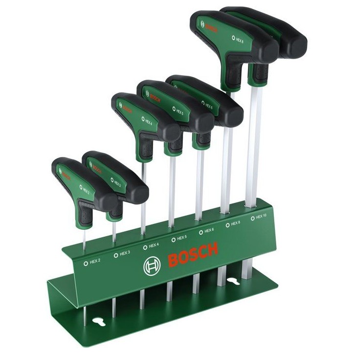 Jeu de 7 tournevis hexagonaux avec poignée en T BOSCH - 2 a 10 mm