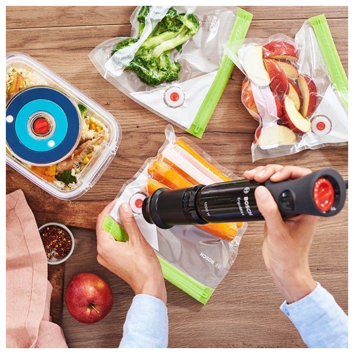 Mixeur plongeant - BOSCH - MS6CB61V1 ErgoMixx - 1000 W - 12 vitesses + turbo - Bol mixeur - Pompe sous vide - Noir Mixeur plongeant - BOSCH - MS6CB61V1 ErgoMixx - 1000 W - 12 vitesses + turbo - Bol mixeur - Pompe sous vide - Noir