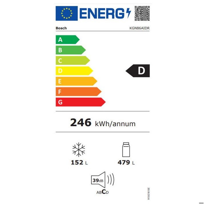 Réfrigérateur combiné - BOSCH - KGN86AIDR - Classe D - 631 L - 186 x 86 x 81 cm - Acier brossé Réfrigérateur combiné - BOSCH - KGN86AIDR - Classe D - 631 L - 186 x 86 x 81 cm - Acier brossé