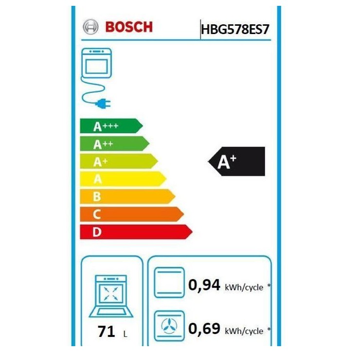 Four encastrable - Pyrolyse - BOSCH Série 6 - HBG578ES7 - Inox - 59,4 x 54,8 x 59,5 cm Four encastrable - Pyrolyse - BOSCH Série 6 - HBG578ES7 - Inox - 59,4 x 54,8 x 59,5 cm