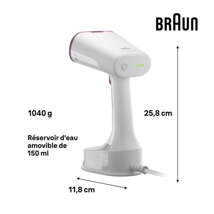 Défroisseur vapeur - BRAUN - GS5011PU - Vertical - 1200 W - 22 g/min - Blanc / Violet Défroisseur vapeur - BRAUN - GS5011PU - Vertical - 1200 W - 22 g/min - Blanc / Violet