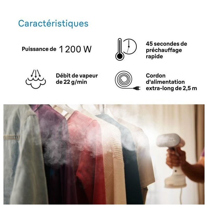 Défroisseur vapeur - BRAUN - GS5011PU - Vertical - 1200 W - 22 g/min - Blanc / Violet Défroisseur vapeur - BRAUN - GS5011PU - Vertical - 1200 W - 22 g/min - Blanc / Violet