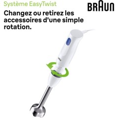 Mixeur plongeant - BRAUN - MultiQuick 1 MQ10.202M - 450 W - 1 vitesse