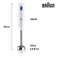 Mixeur plongeant - BRAUN - MultiQuick 1 MQ10.202M - 450 W - 1 vitesse