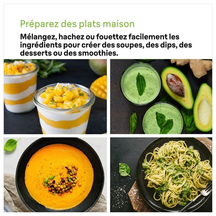 Mixeur plongeant - BRAUN - MultiQuick 5 - 1000 W - 21 vitesses - Gobelet 600 ml - Mini hachoir - Fouet - Blanc Mixeur plongeant - BRAUN - MultiQuick 5 - 1000 W - 21 vitesses - Gobelet 600 ml - Mini hachoir - Fouet - Blanc
