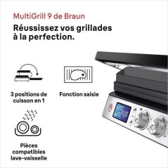 Grill multifonctions - BRAUN - Multi Grill 9 - 2000 W - 3 positions de