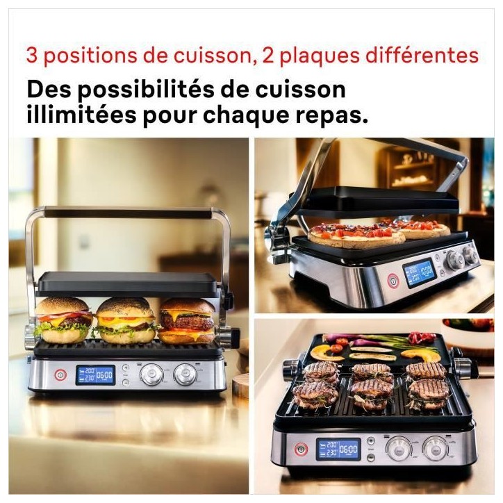 Grill multifonctions - BRAUN - Multi Grill 9 - 2000 W - 3 positions de chauffe - Noir / Acier Grill multifonctions - BRAUN - Multi Grill 9 - 2000 W - 3 positions de chauffe - Noir / Acier