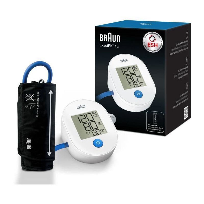 Tensiometre bras - BRAUN - ExactFit™ 1E - Blanc