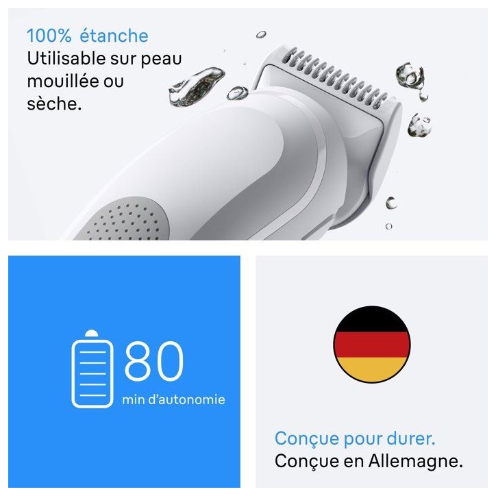 Tondeuse pour le corps - BRAUN - BG3500 - 80 min - Étanche - Gris Tondeuse pour le corps - BRAUN - BG3500 - 80 min - Étanche - Gris