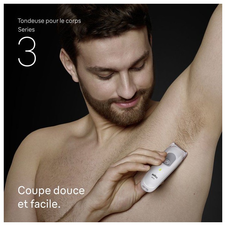 Tondeuse pour le corps - BRAUN - BG3500 - 80 min - Étanche - Gris Tondeuse pour le corps - BRAUN - BG3500 - 80 min - Étanche - Gris