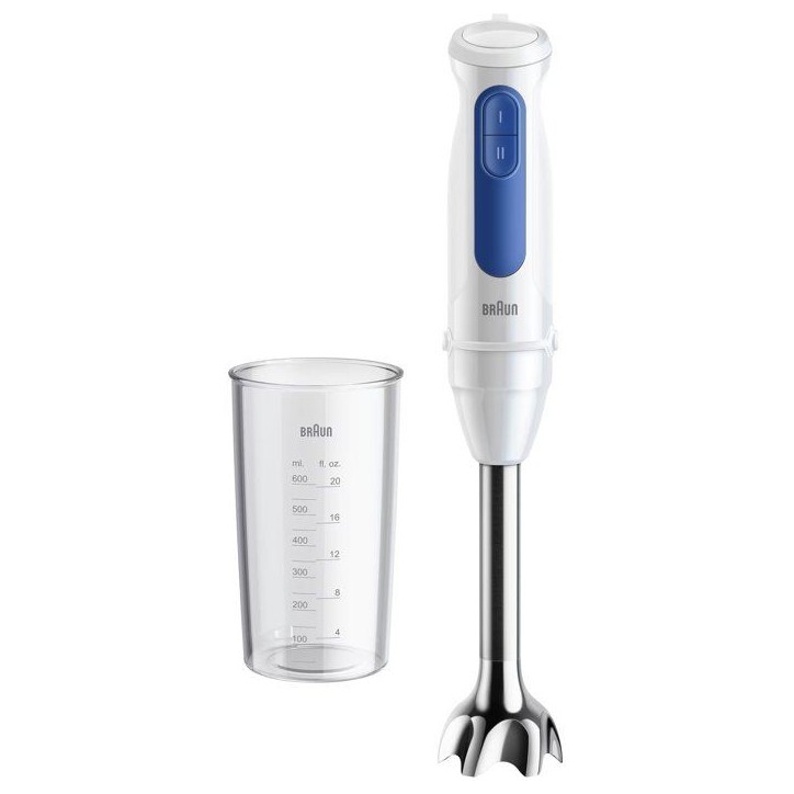 Mixeur plongeant - BRAUN - MultiQuick MQ30001M - 900 W - 2 vitesses - Blanc / Bleu Mixeur plongeant - BRAUN - MultiQuick MQ30001M - 900 W - 2 vitesses - Blanc / Bleu