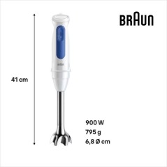 Mixeur plongeant - BRAUN - MultiQuick MQ30001M - 900 W - 2 vitesses -