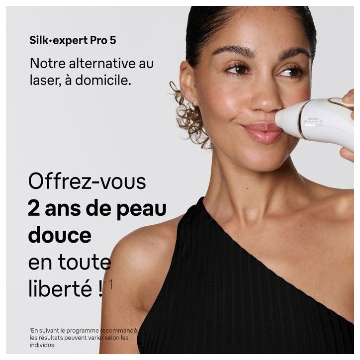Épilateur a lumiere pulsée - BRAUN - Silk·expert Pro 5 PL5221 - IPL - Capteur SkinProtect - Blanc et Or Épilateur a lumiere pulsée - BRAUN - Silk·expert Pro 5 PL5221 - IPL - Capteur SkinProtect - Blanc et Or
