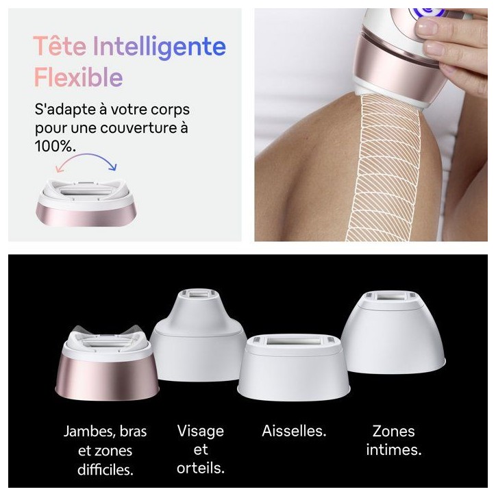 Épilateur a lumiere pulsée - BRAUN - Skin i-expert PL7431 - IPL - Capteur SkinProtect - Blanc et Rose gold Épilateur a lumiere pulsée - BRAUN - Skin i-expert PL7431 - IPL - Capteur SkinProtect - Blanc et Rose gold