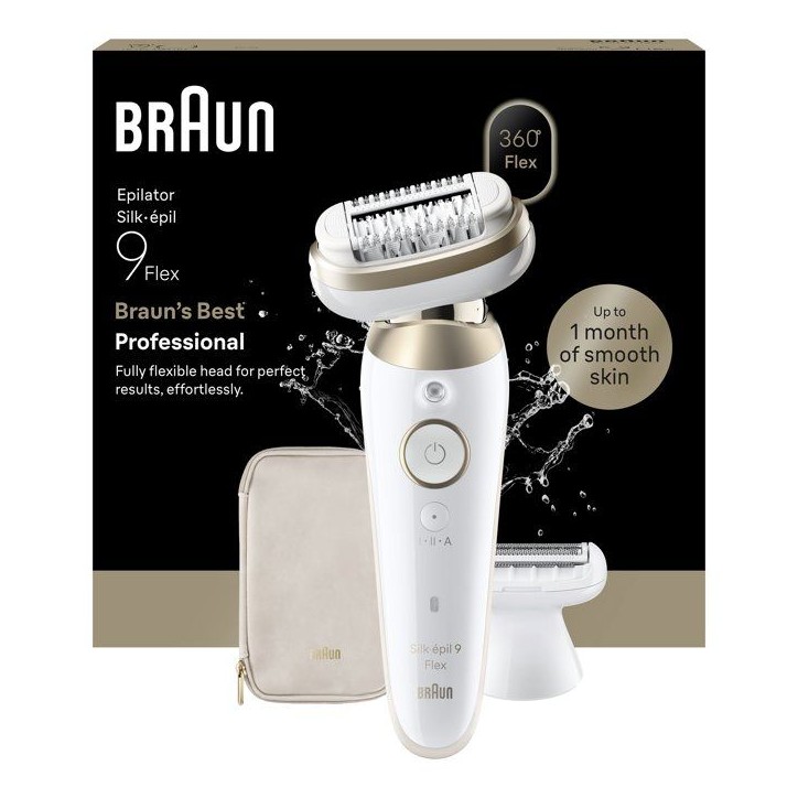 Épilateur électrique - BRAUN - SES9-030 3D - 2 modes - 50 min - Étanche - Blanc / Or