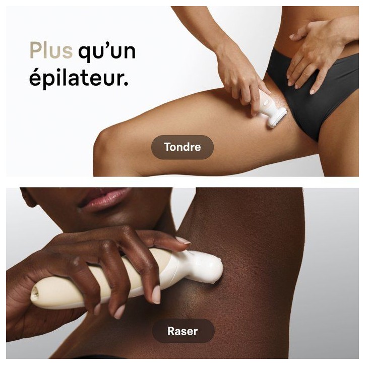 Épilateur électrique - BRAUN - SES9-030 3D - 2 modes - 50 min - Étanche - Blanc / Or