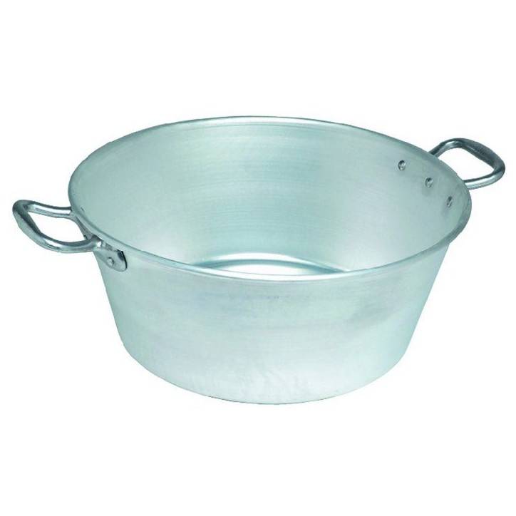 Bassine a gras lourde - LE PRATIQUE - Pro type Landaise - Ø 50 cm - 32 L - Épaisseur 3 mm - Anse alu Bassine a gras lourde - LE PRATIQUE - Pro type Landaise - Ø 50 cm - 32 L - Épaisseur 3 mm - Anse alu