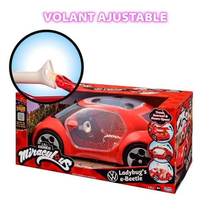 Voiture Miraculous Ladybug - Volkswagen e-Beetle de Ladybug - Bandai Voiture Miraculous Ladybug - Volkswagen e-Beetle de Ladybug - Bandai
