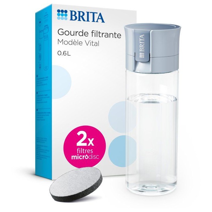 Gourde filtrante - BRITA - 2 microdiscs inclus - Bleu pastel Gourde filtrante - BRITA - 2 microdiscs inclus - Bleu pastel