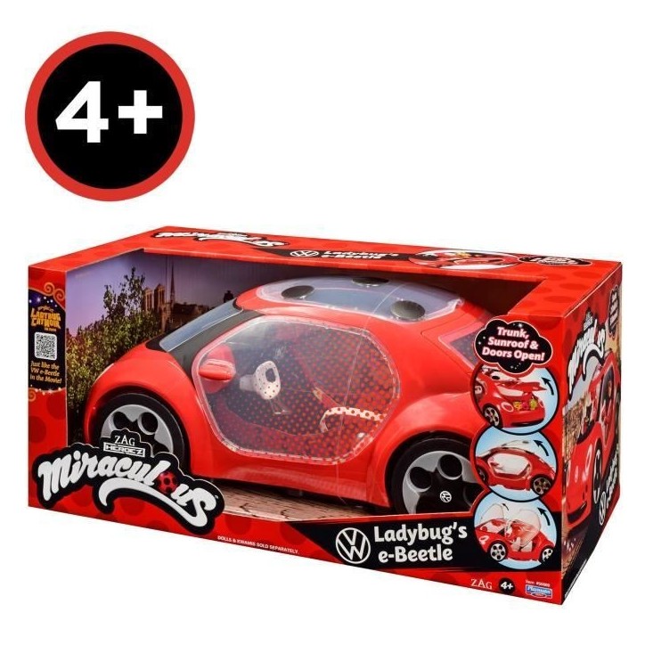 Voiture Miraculous Ladybug - Volkswagen e-Beetle de Ladybug - Bandai Voiture Miraculous Ladybug - Volkswagen e-Beetle de Ladybug - Bandai