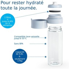 Gourde filtrante - BRITA - 2 microdiscs inclus - Bleu pastel