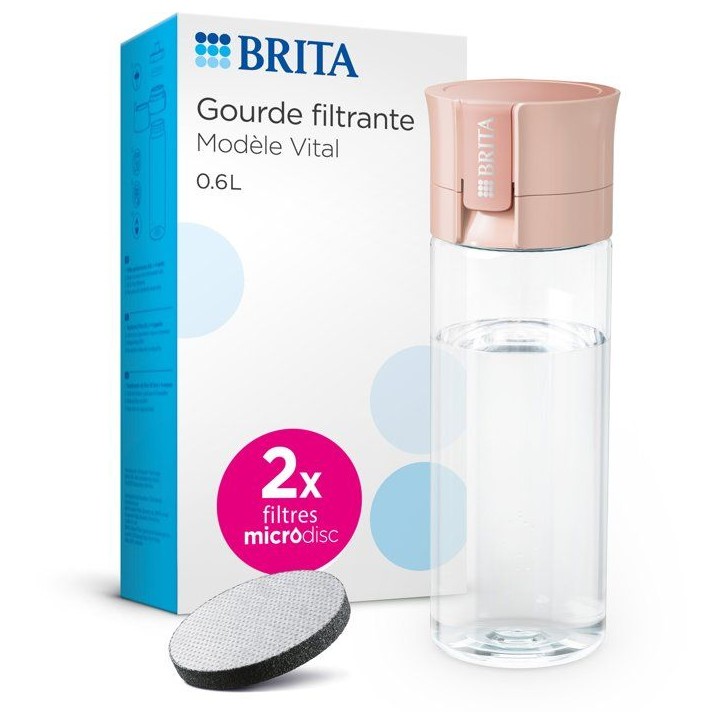 Gourde filtrante - BRITA - 2 microdiscs inclus - Abricot Gourde filtrante - BRITA - 2 microdiscs inclus - Abricot